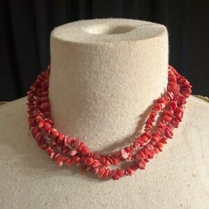 Red Coral Beaded Necklace